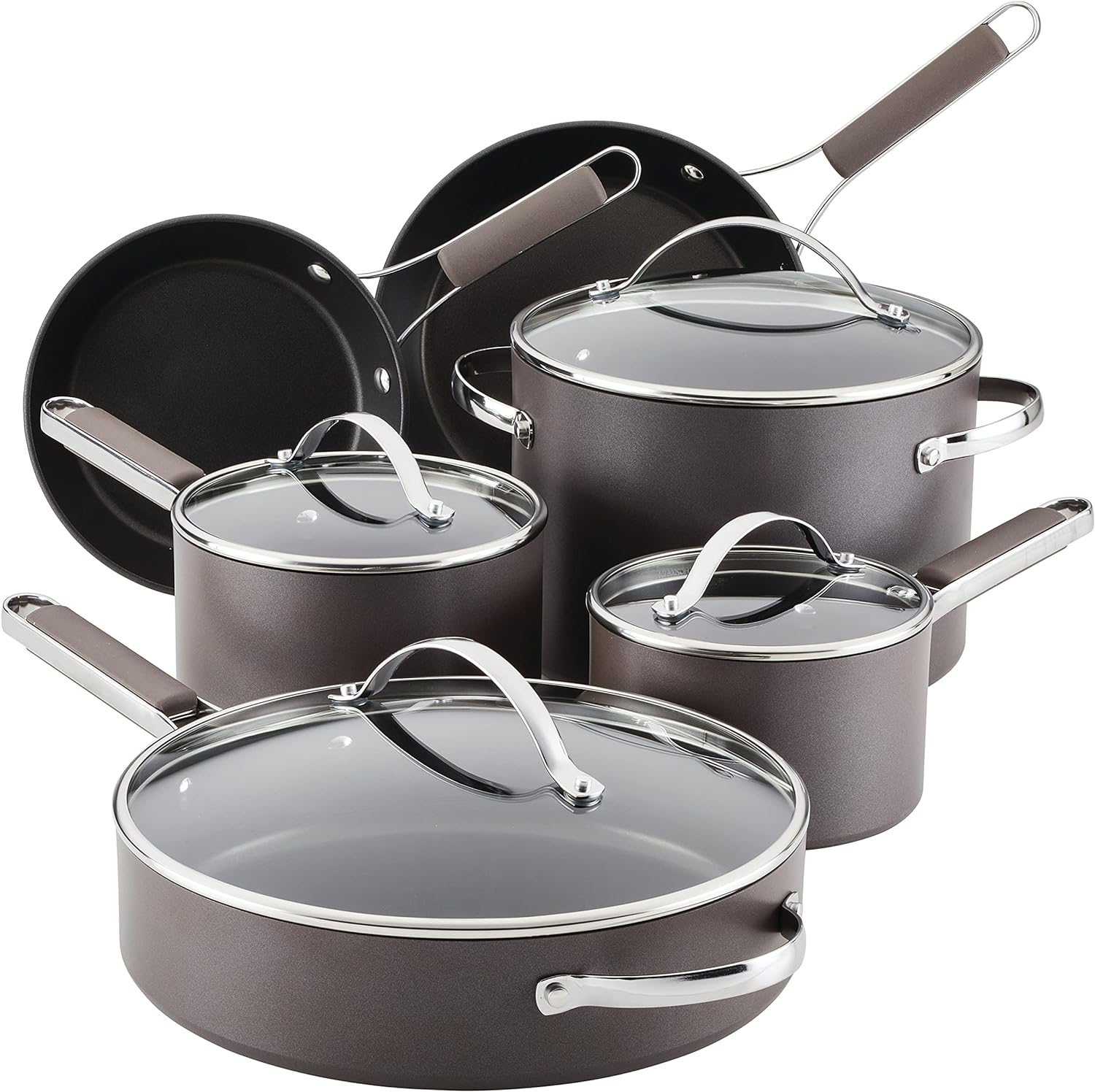 Ayesha Curry Home Collection Hard Anodized Nonstick Cookware Pots and Pans Set